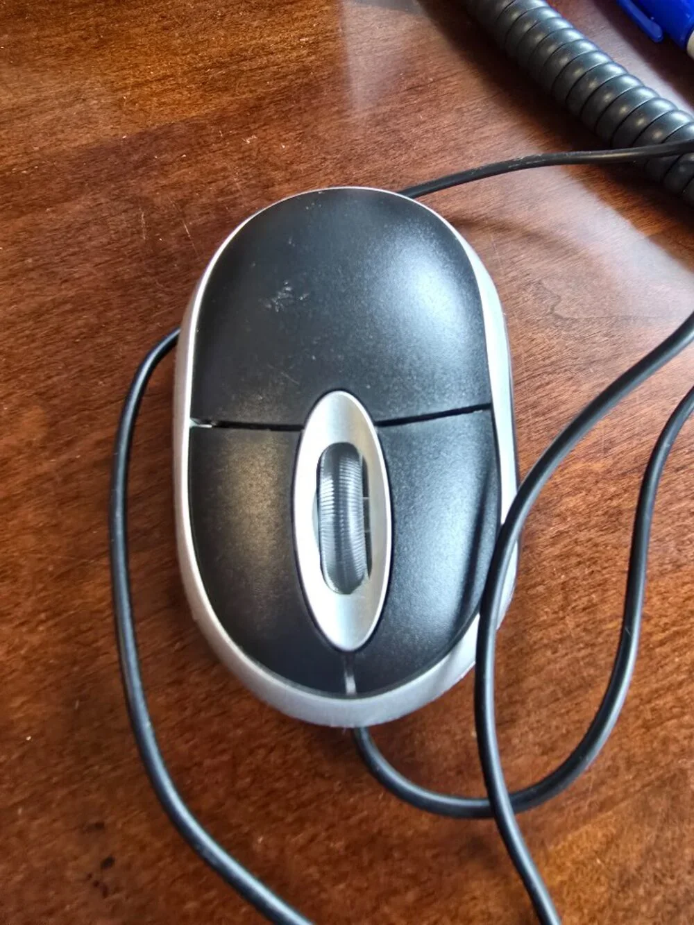 Wired Optical Mouse - Black & Silver - USB Connection